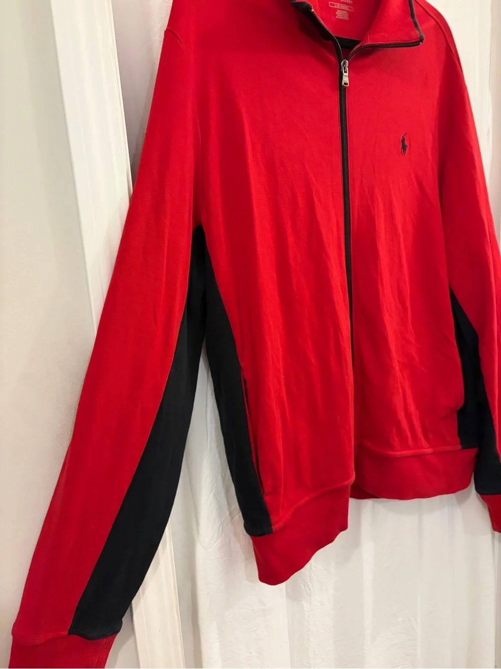Polo by Ralph Lauren Red and Black Full-Zip Jacket